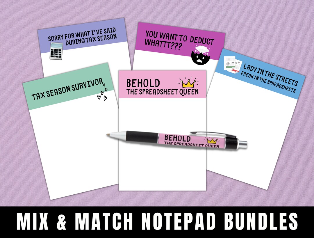 Funny Accountant Notepad | Accountant Gift | Build Your Own Bundle - Etsy