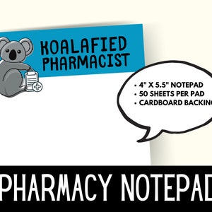 pharmacist notepad, pharmacy gift, pharmacist gift