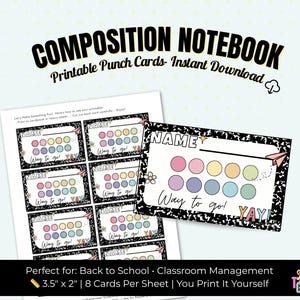 de composition pour carnet de notes avec récompenses | Gestion de classe | de motivation pour enfants | Téléchargement instantané de BTS