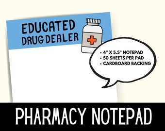 bachelor degree nurse, pharmacy gift, med student gift, notepad
