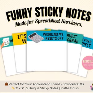Funny Accountant Sticky Notes: Accounting Pun Gift, Set of 5
