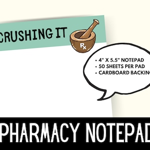 pharmacy gift, pharmacist gift, Nurse Notepad