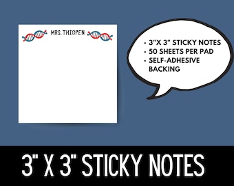 Sticky Notes, Biology Gifts, Biology,  Personalized Notepad