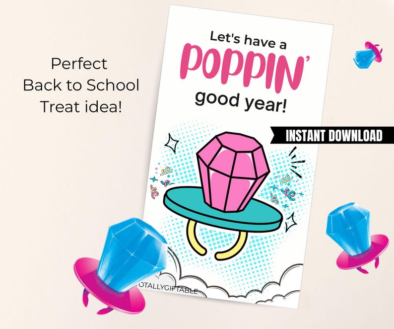 Printable Candy Ring Gift Tags: Back to School Student Treat (PDF ...