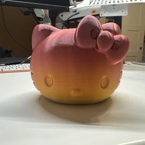 Kitty 3D Printed Pen & Makeup Holder | Kawaii Desk Organizer | Cute Gradient Color | Stationery | Vanity Storage