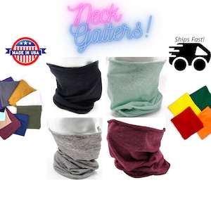 Neck Gaiter Face Mask | 100% Organic Cotton | Ultra Soft | Thin and Breathable | Handmade in USA | Washable Reusable Neck Cover / Tube Scarf
