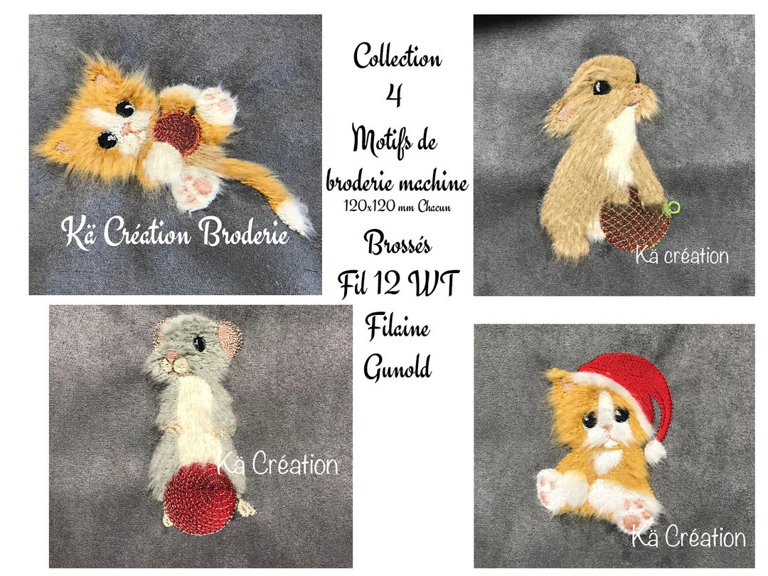 Collection 4 Brushed Machine Embroidery Patterns 12WT Sulky Filaine ...