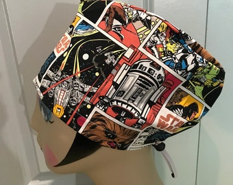 Gorro quirúrgico, cubrecabezas o gorro de quimioterapia para mujer o hombre (estilo europeo o con lazo para hombre) ~ ¡Cómics de Star Wars!