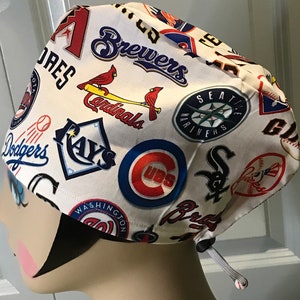 Women&#39;s or Men’s (Euro style or Men’s tie back) Scrub hat, head covering, chemo cap~ MLB
