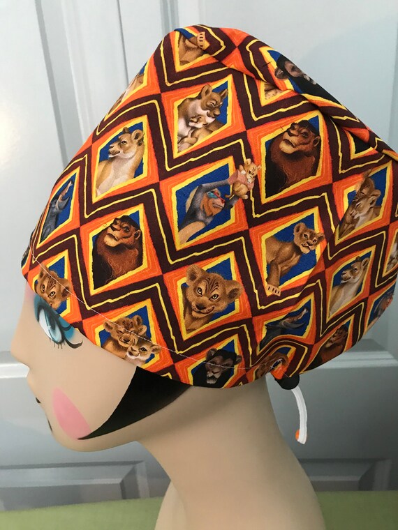 Women's Scrub Hat, Head Covering, Chemo Cap~ Lion King