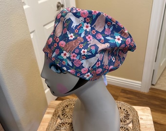Gorro quirúrgico para mujer o hombre (estilo europeo o con lazo para hombre), gorro para cubrir la cabeza, gorro para quimioterapia ~ ¡Golden Retrievers!