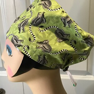 Women&#39;s scrub hat, head covering, chemo cap~ Lemurs