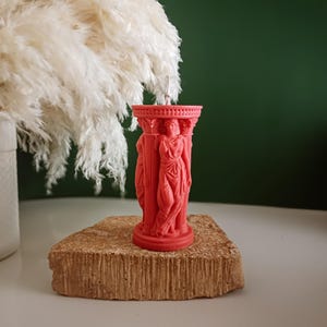 Vela de cera de soja y abeja hecha a mano con la diosa griega Atenea: colores personalizables imagen 4