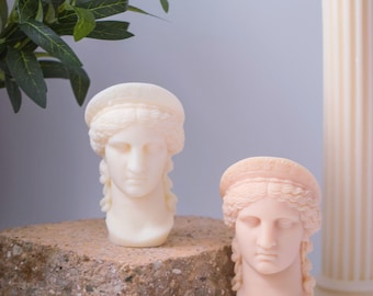 Hera Greek Goddess Candle: Handcrafted Soy Beeswax Blend Sculpture