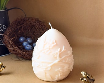 Flower Easter Egg Candle: Soy and Bee Wax, Eco-Friendly Decor