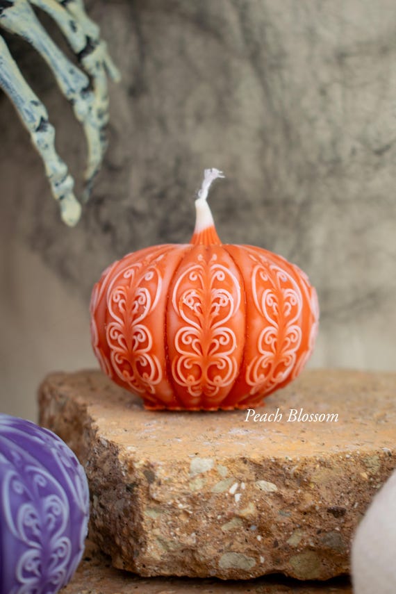 Bougie Citrouille Halloween Faite Main - Décoration Parfumée Pour Intérieur - Ambiance Automnale Et Chaleureuse