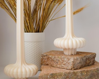 Handmade Soy & Bee Wax Pillar Candles: Unique Scent, Set of 2