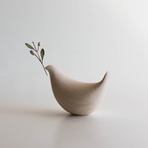 Handmade Ceramic Dove with Olive Branch, Minimal Home Decor, Greek Artwork, Athenian Street Stories
