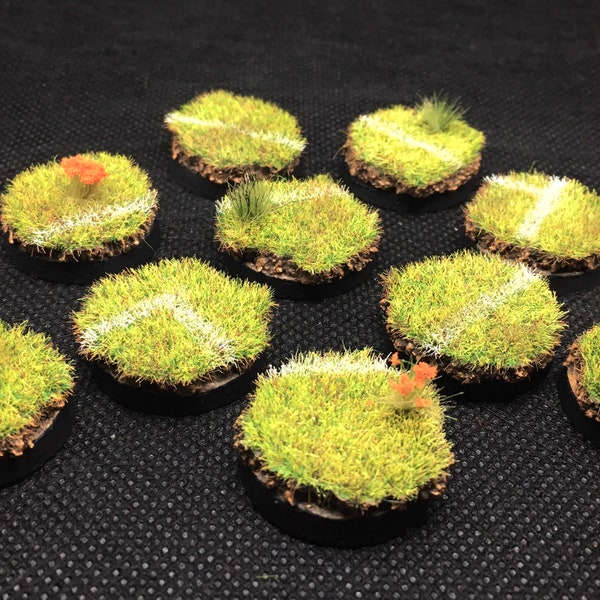 Scenic bases 25mm / 32mm Blood bowl playing field handmade painted
