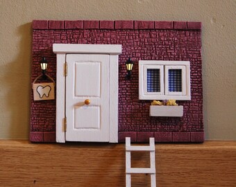 Tooth fairy door house. Fairy door. Magic gift. Fairy house. Miniature door. Magic door. Modelo recto.