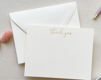 Gold Foil, Thank You Card Set, Wedding Thank You Card, Engagement, Business, Bridal, Baby Shower Luxury Stationery Notes with Envelopes