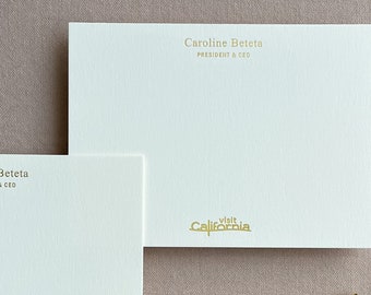 Custom Business Notecard with Logo, Personalized Corporate Stationery, Luxury Gold Foil Thank You, Business Name, Company Logo, Envelopes