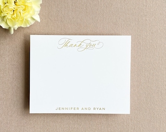 Custom Gold Foil Thank You Cards, Wedding Thank You Card, Personalized Engagement, Business, Personal, Shower Luxury Stationery Notecard Set