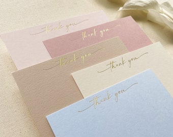 Gold Foil, Ombre Colorful Thank You Card Set, Wedding Thank You Card, Engagement, Business, Shower Luxury Stationery Notes with Envelopes