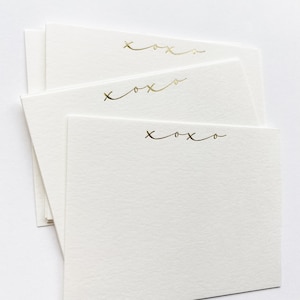 Gold Foil "xoxo" Mini Enclosure Cards Set, Optional Mini Envelopes, Small Blank Notes for Wedding, Party, Event, Packaging & Gifts