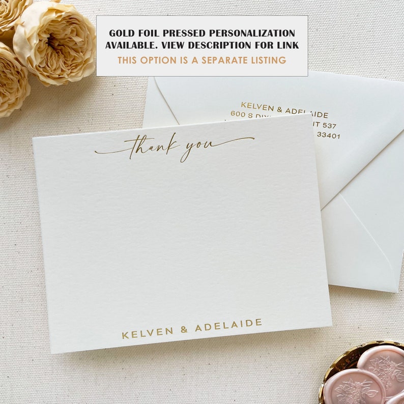 Gold Foil Thank You Card Set, Wedding Thank You Card, Engagement, Business, Bridal, Baby Shower Modern Luxury Stationery Note with Envelopes image 9