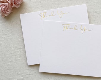 Gold Foil, Blush Pink Luxury Thank You Card, Wedding Thank You Card, Engagement, Business, Bridal Shower Note, Stationery Set with Envelopes