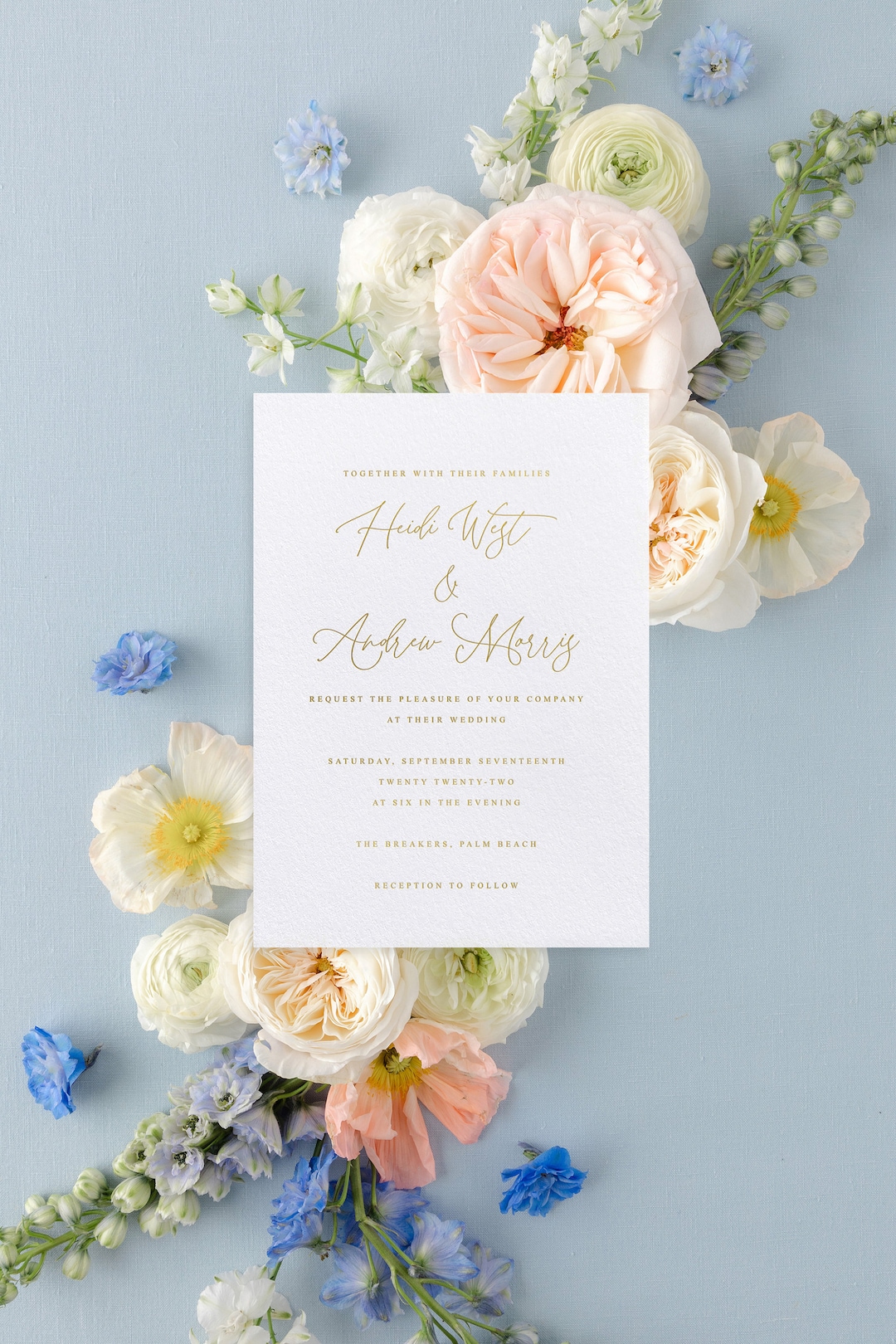 Photo inspiration: Ultra Luxury Stationery Reference: Gold Foil Pressed Luxury Wedding Invitations In Modern Script Ultra