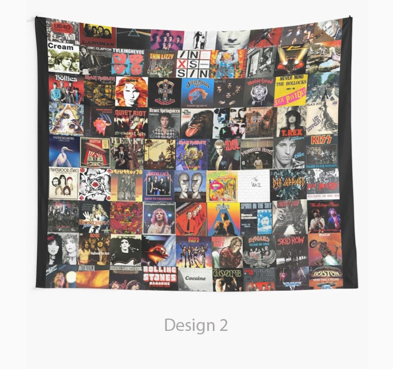 Rock Collage Wall Tapestry Music Tapestries Album Wall Etsy
