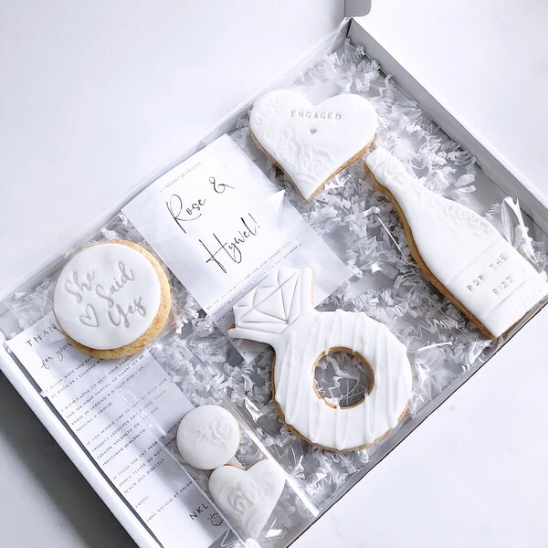 White Letterbox Cookies Engagement Cookies Engagement Biscuits Personalised Cookies Personalised Biscuits