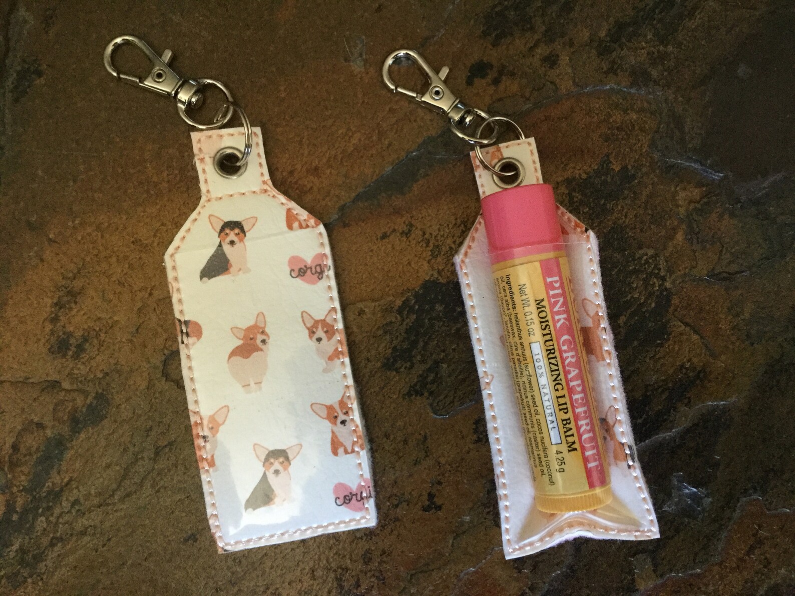 Lip Balm Holder or Cozy Faux Leather Vinyl w/ Swivel Spring Etsy