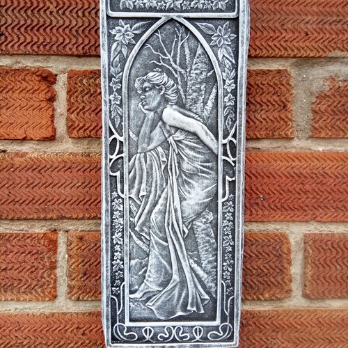 Art Nouveau Deco Style Wall Plaque Quality Stone Graden Wall Etsy UK