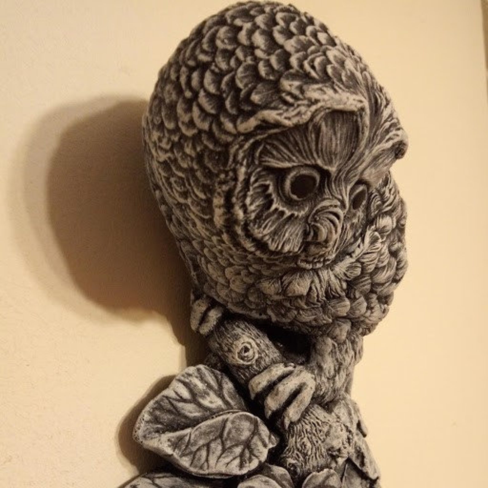 Owl Quality Stone Garden Wall Plaque Etsy UK