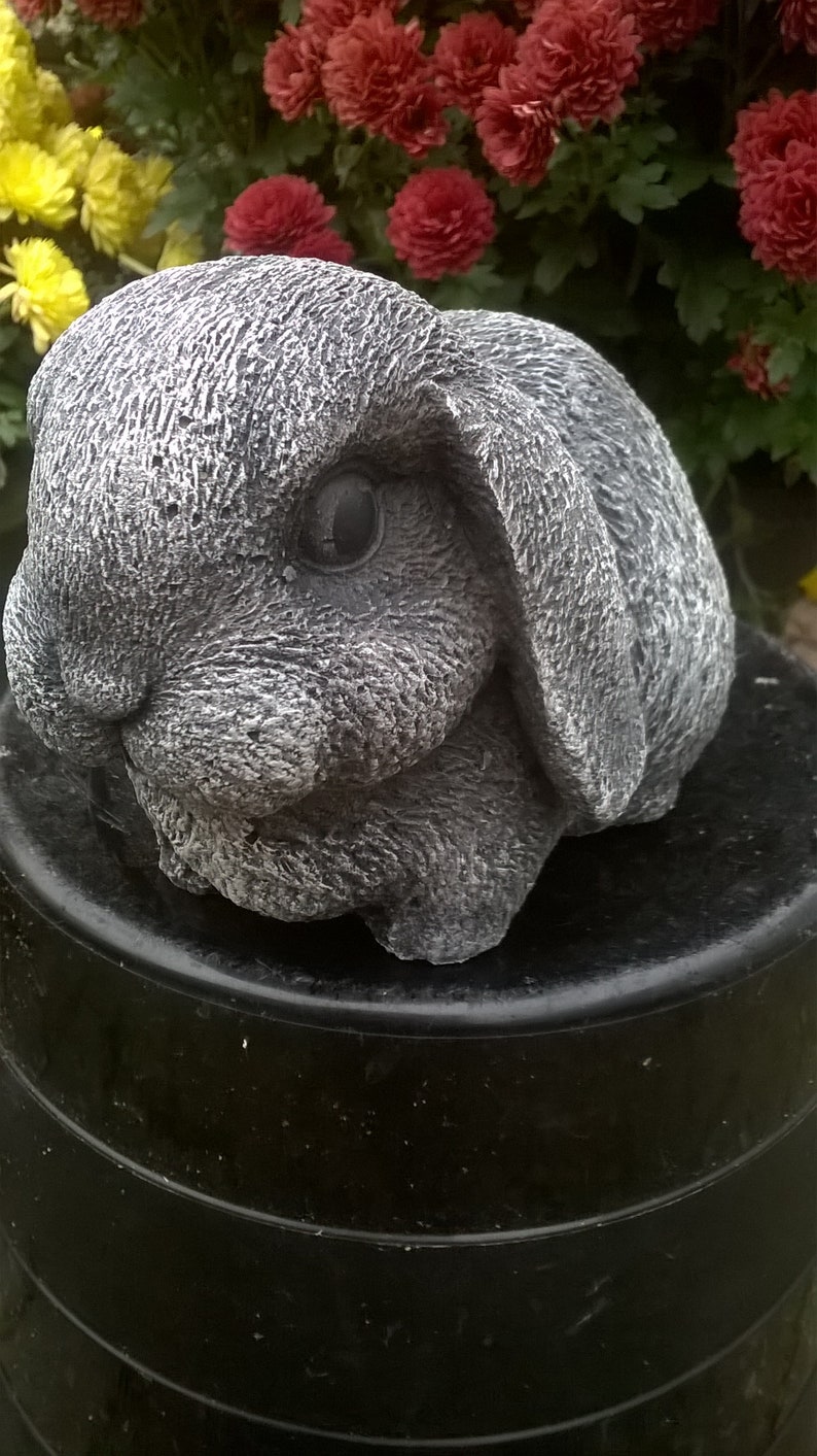 Small Rabbit Bunny Stone Garden Ornament statue Etsy