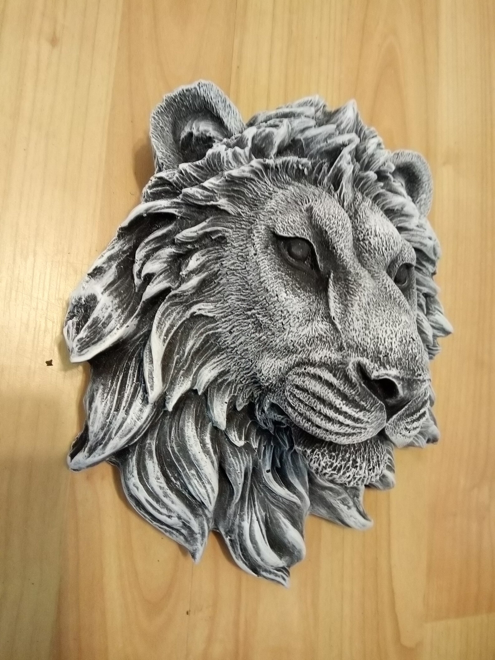 Lion Head Stunning Quality Stone Garden Wall Plaque Etsy UK