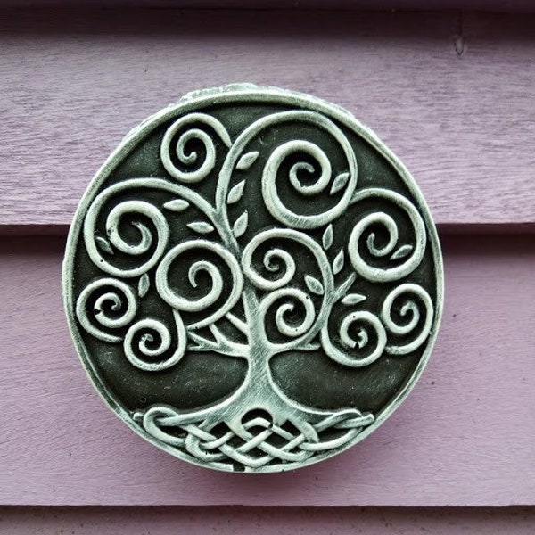 Tree Of Life- celtic knotwork- quality stone garden wall plaque
