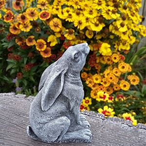 Moon Gazing Hare -Small Stone Garden Ornament