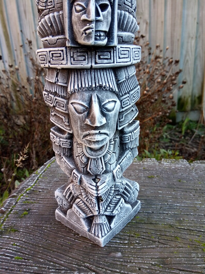 Aztec Totem Pole Quality Stone Garden Ornament | Etsy
