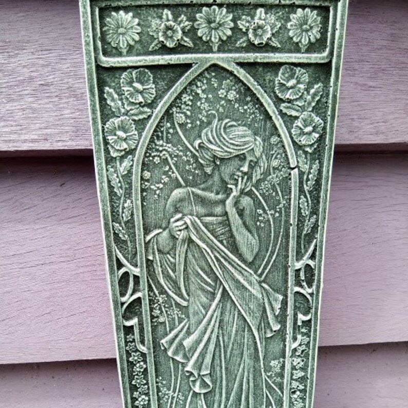 Art Nouveau Style Wall Hanging Plaque Quality Stone Garden Etsy