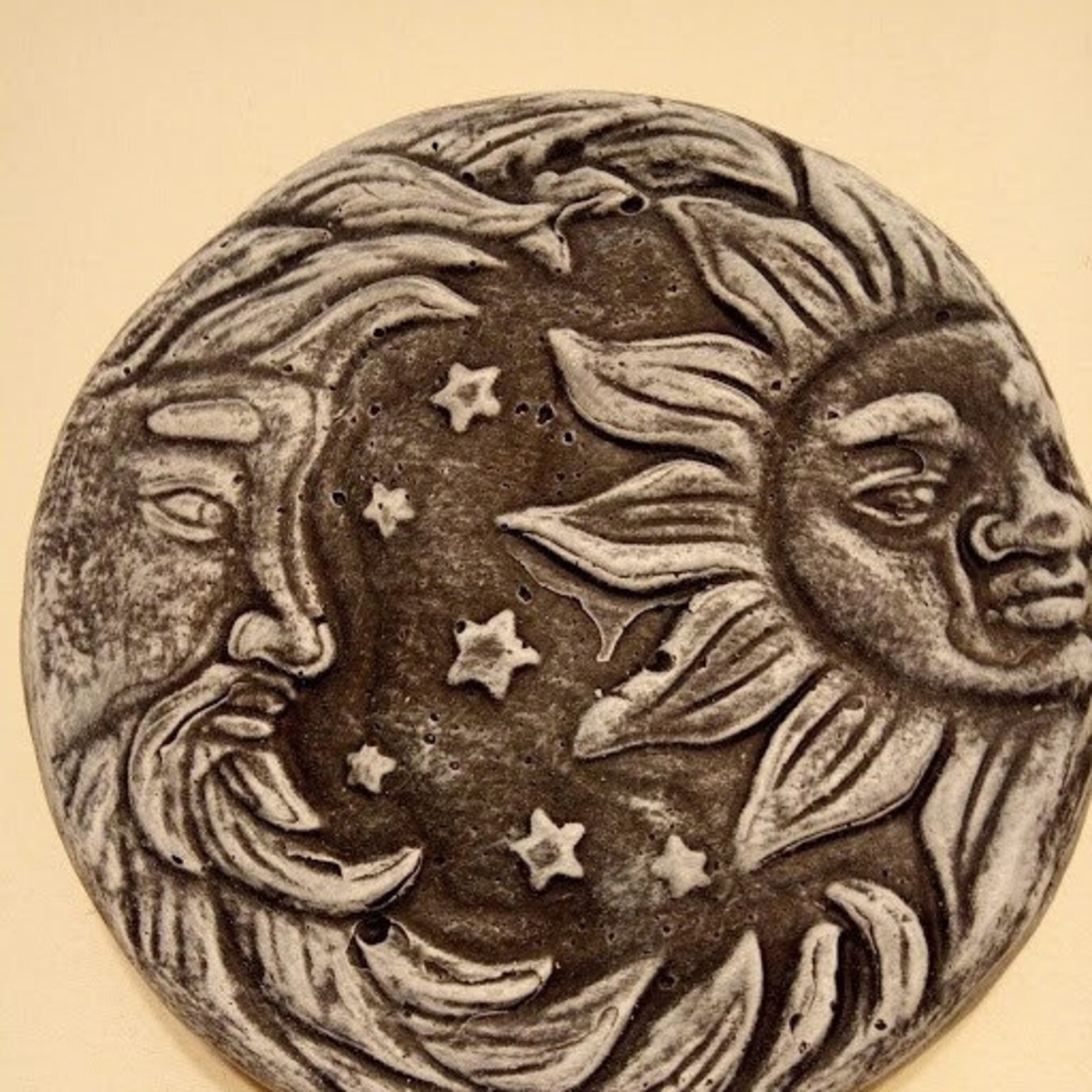 Sun & Moon Quality Stone Garden Wall Plaque | Etsy UK