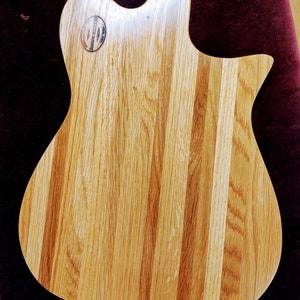 Handmade Oak Guitar Cutting Board Serving tray