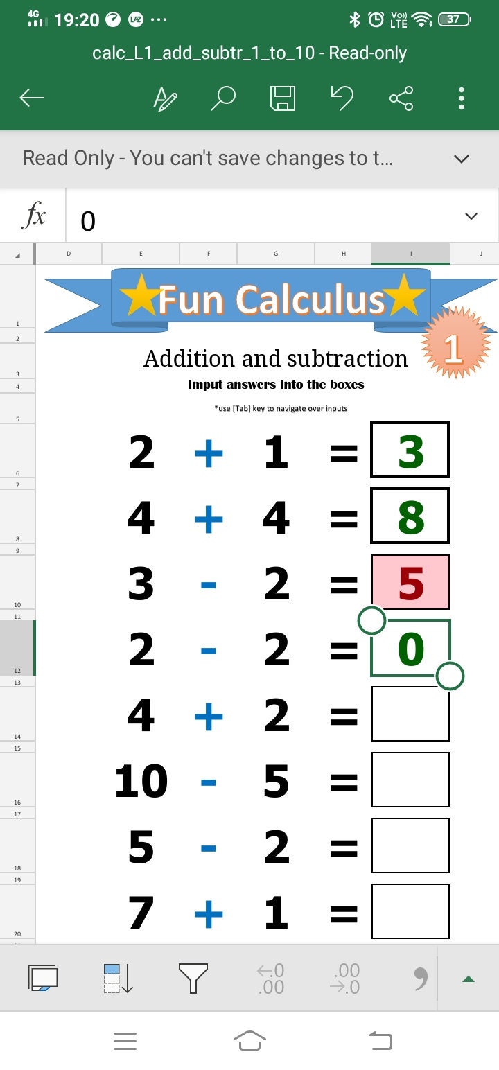 Addition and Subtraction up to 20. Calculus, Math Exercise Workbook ...