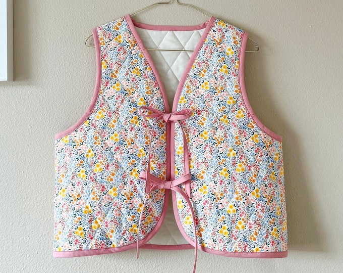 Women's Quilted Tie Vest | Navy main image 0
