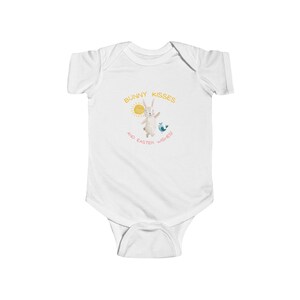 Body de bebé, mameluco infantil con besos de conejito y deseos de Pascua, conjunto de bebé con conejito de Pascua, mono de dibujos animados de sol y pájaro, ropa de bebé navideña.