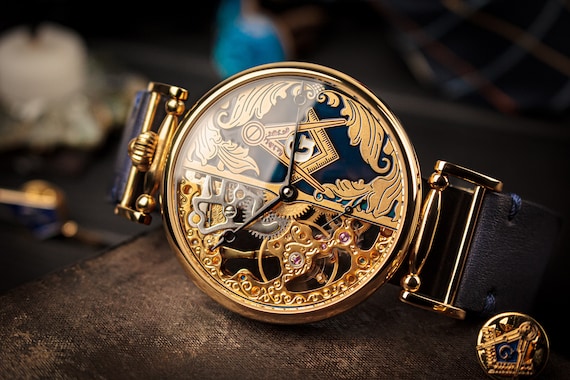 Masonic Watch Skeleton Watch Freemason Watch Marriage Watch Handmade Watch Mens Skeleton Mens Skeleton Watch Dad Christmas Gift Gifr for Him Etsy Canada