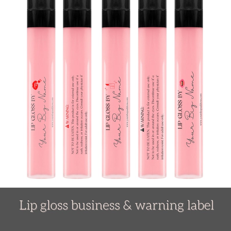 Custom Lip Gloss Label Template, Printable Lipgloss Warning Label ...